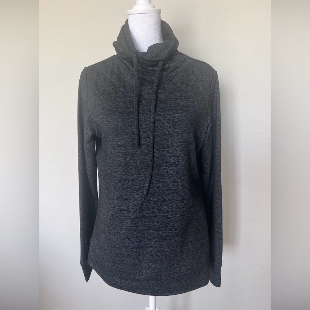 32 Degrees Heat Ladies Charcoal Grey Fleece Funnel Neck Sweatshirt Size XS NWOT